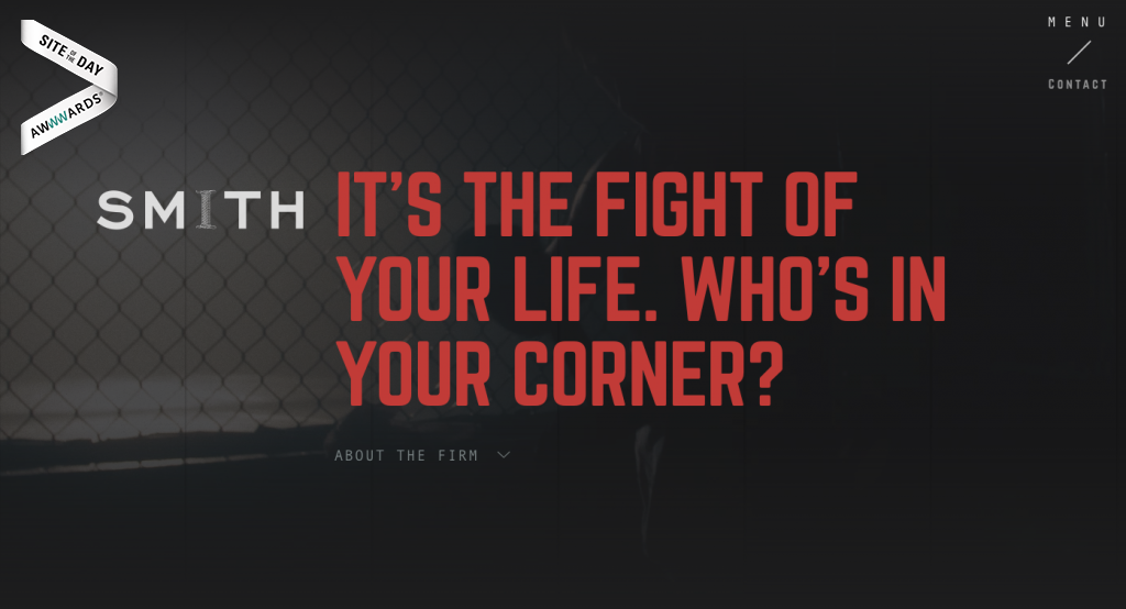 Smith Lit - Clique's best law firm websites homepage