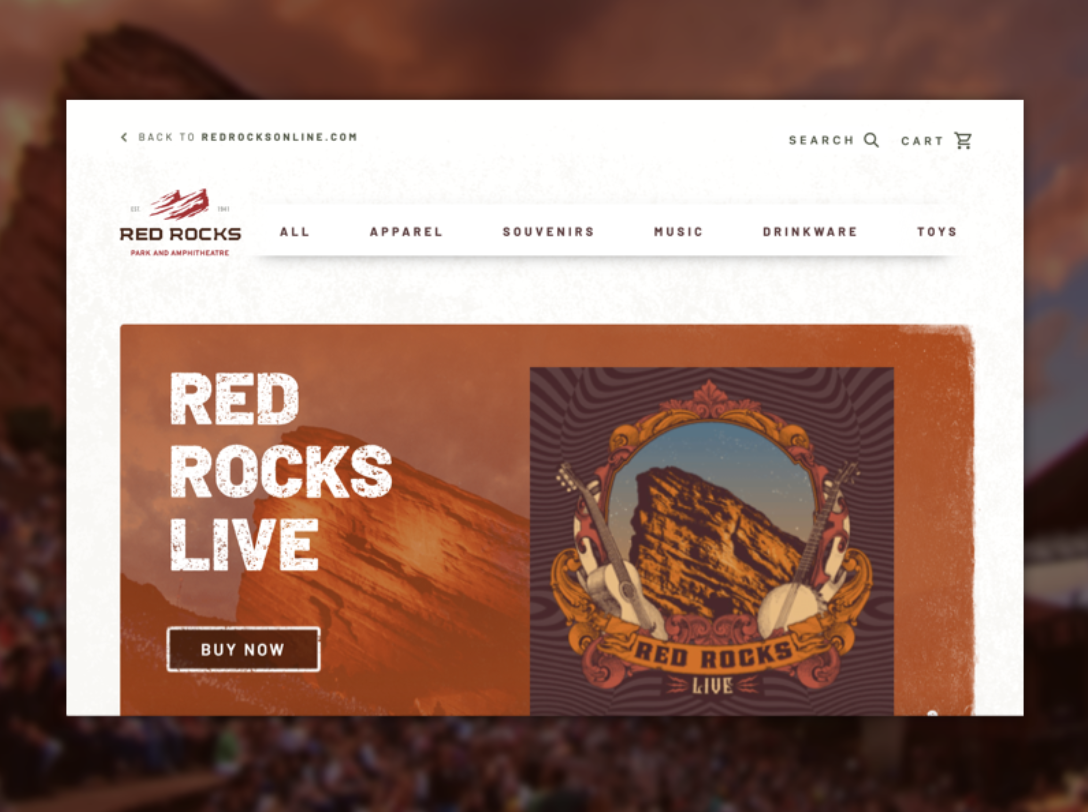 Red Rocks Store landing page